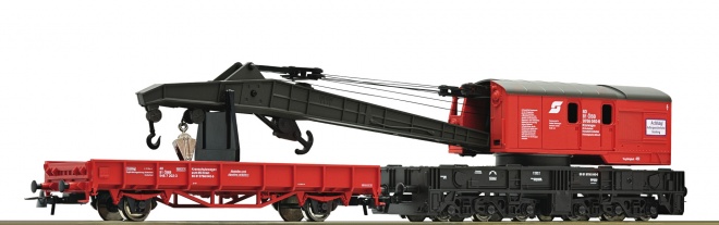 Crane car with boom car<br /><a href='images/pictures/Roco/231488.jpg' target='_blank'>Full size image</a>